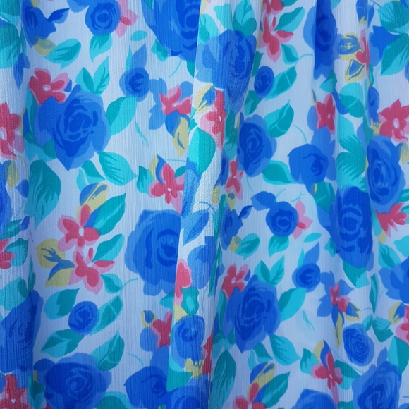 🌏 Vintage Floral Full Midi Skirt - Size 16 - Picture 7 of 13